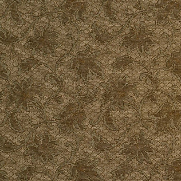 E542 Green Floral Jacquard Woven Upholstery Grade Fabric By The Yard