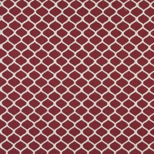 A0008A Red And Off White, Modern, Geometric, Upholstery Fabric By The Yard