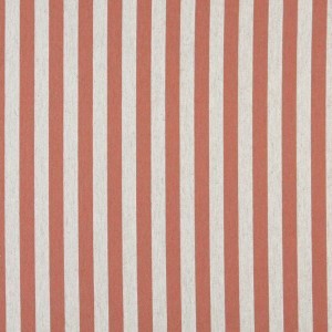 Persimmon And Off White, Striped, Upholstery Fabric By The Yard