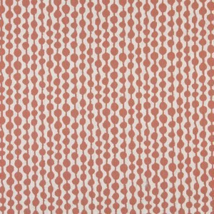 Persimmon And Off White, Circle Striped, Upholstery Fabric By The Yard