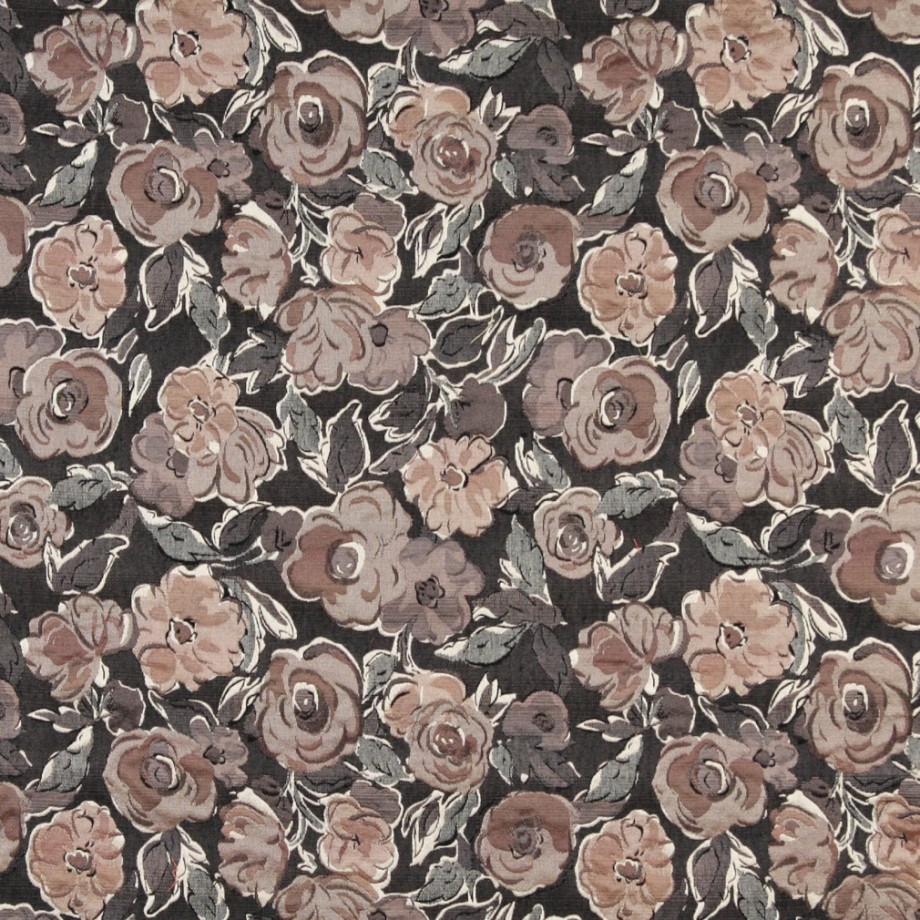 Grey, Off White, Beige And Rose, Flower Patterned Upholstery Fabric By ...