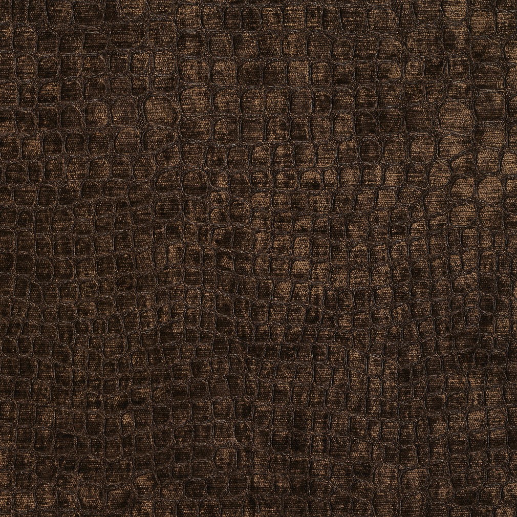 A0151F Brown Textured Alligator Shiny Woven Velvet Upholstery
