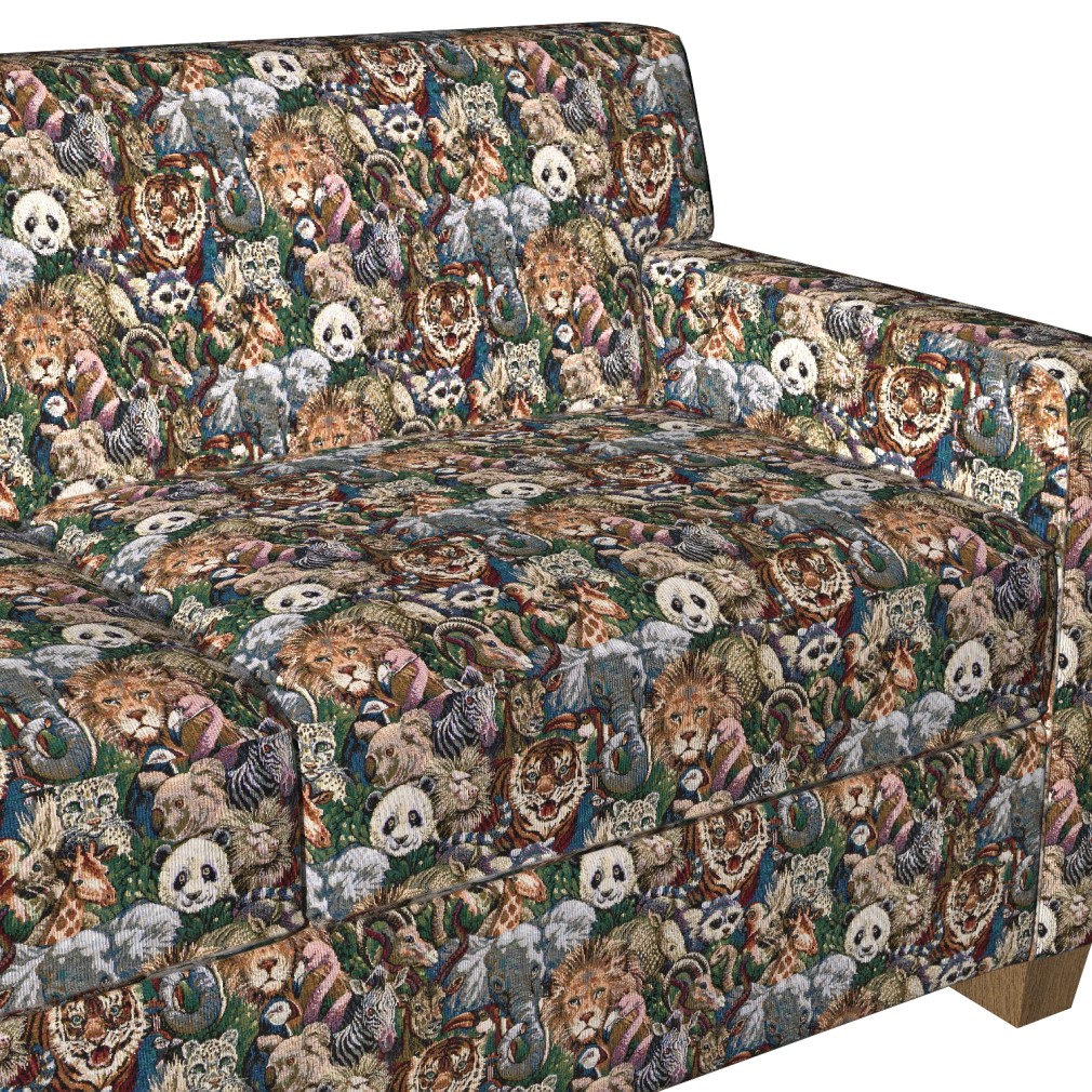 Zoo Animals Themed Tapestry Upholstery Fabric By The Yard