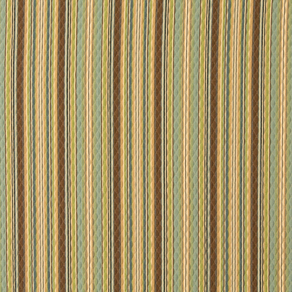 Striped Cotton Blue Green Fabric