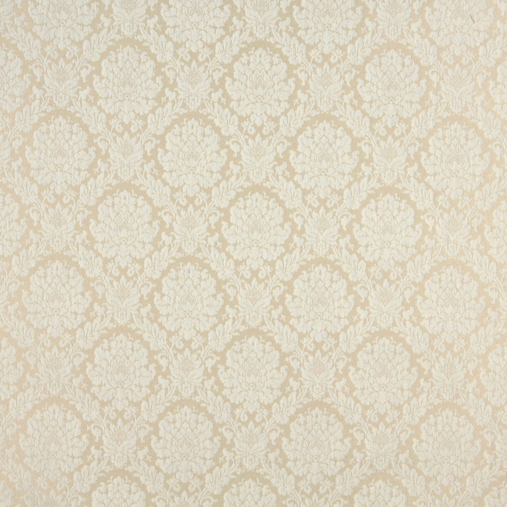 Ivory And White Two Toned Floral Brocade Upholstery Fabric By The Yard