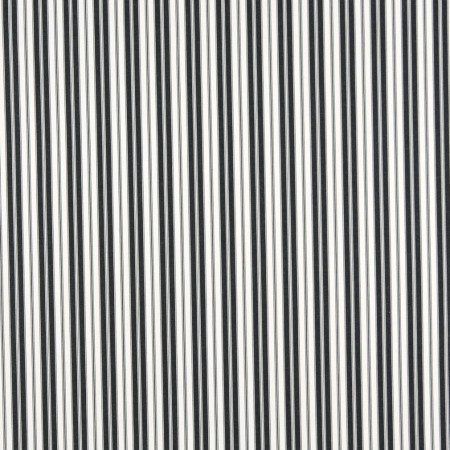 Black, Ticking Striped Indoor Outdoor Upholstery Fabric By The Yard