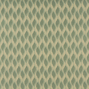 Aqua Green And Gold, Wavy Striped, Contract Grade Upholstery Fabric By The Yard