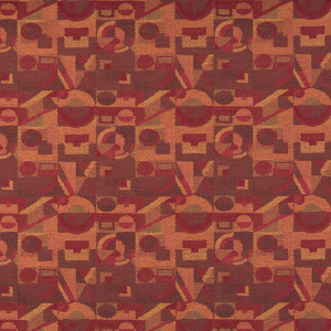 Burgundy And Gold, Abstract Geometric, Contract Upholstery Fabric By The Yard