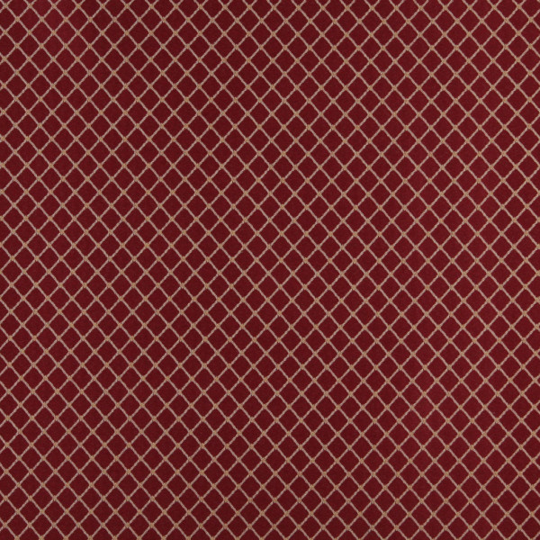 Burgundy And Beige Diamond Jacquard Woven Upholstery Fabric By The Yard