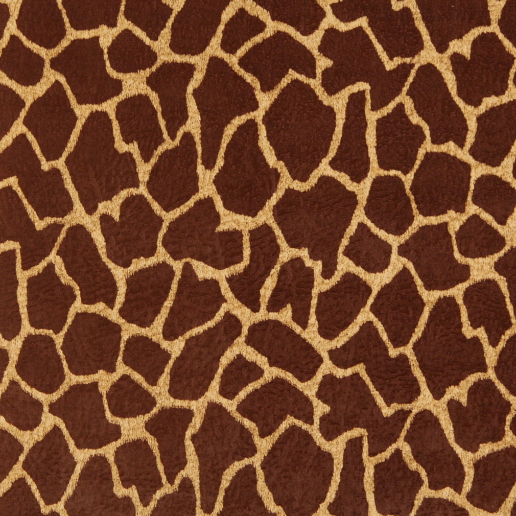 Brown Giraffe Animal Print Microfiber Upholstery Fabric By The Yard   E404 Large 