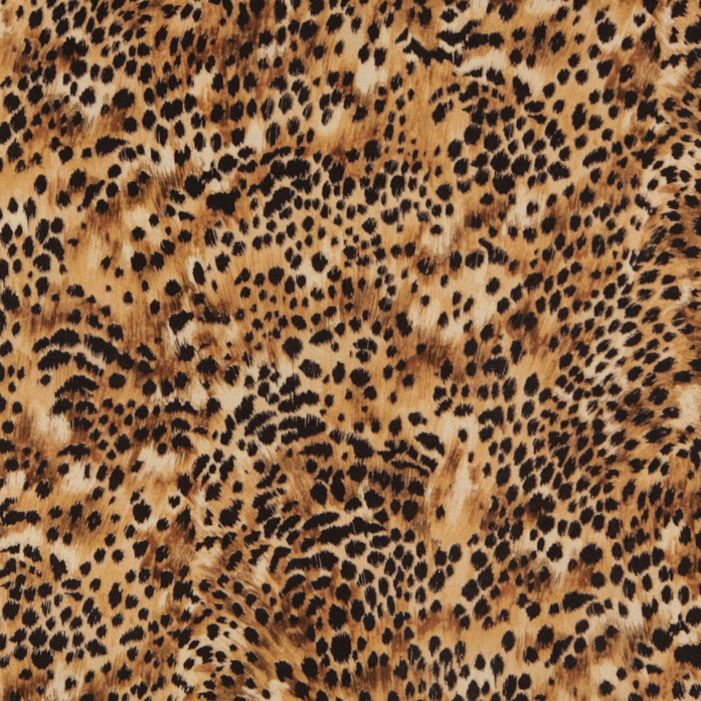 Gold And Black, Cheetah Animal Print Microfiber Upholstery Fabric By ...