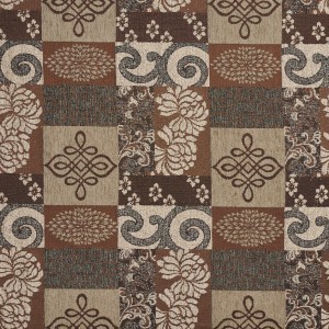 Brown And Beige, Large Scale Chenille Upholstery Fabric By The Yard