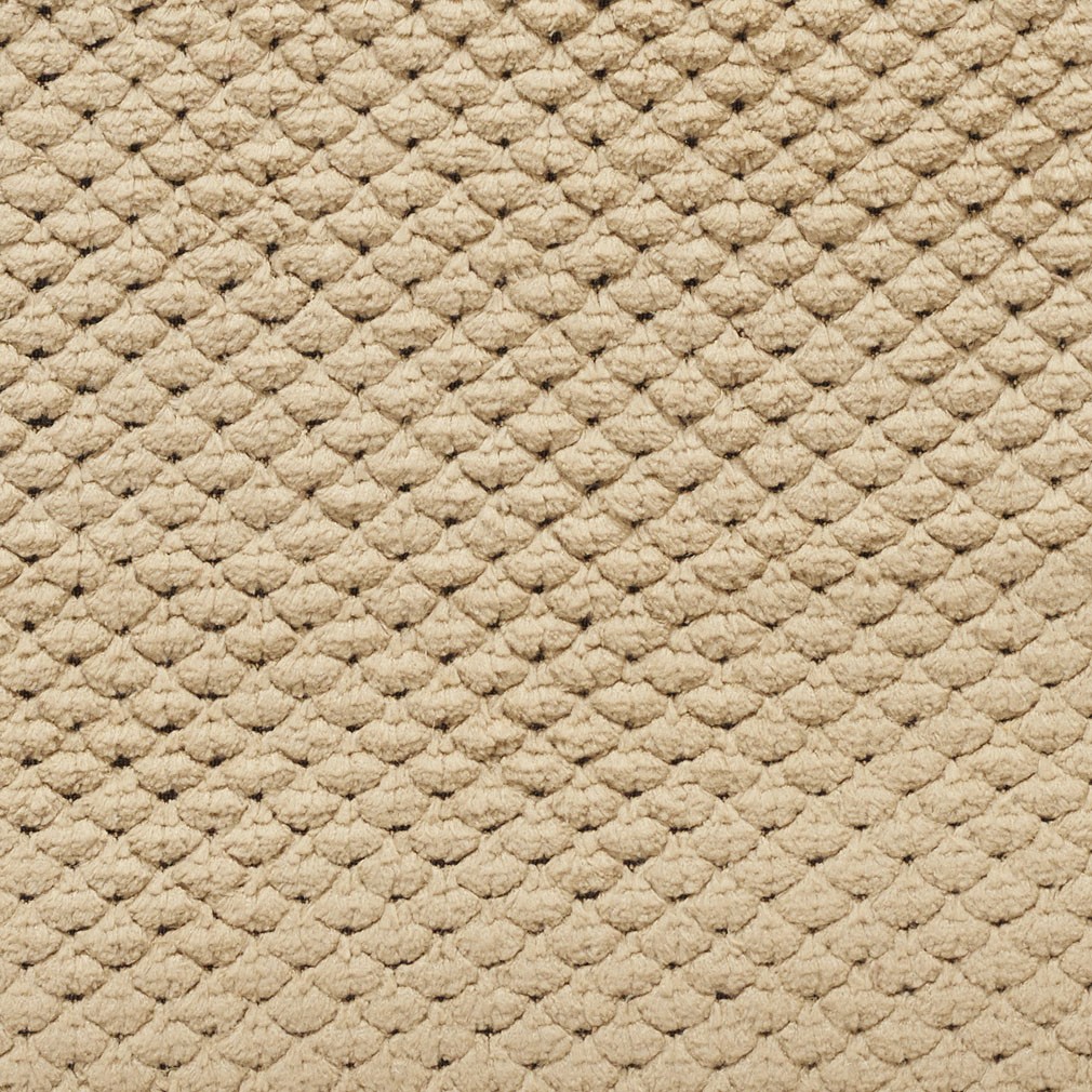 Beige Soft Textured Plush Woven Upholstery Chenille Velvet Fabric By ...