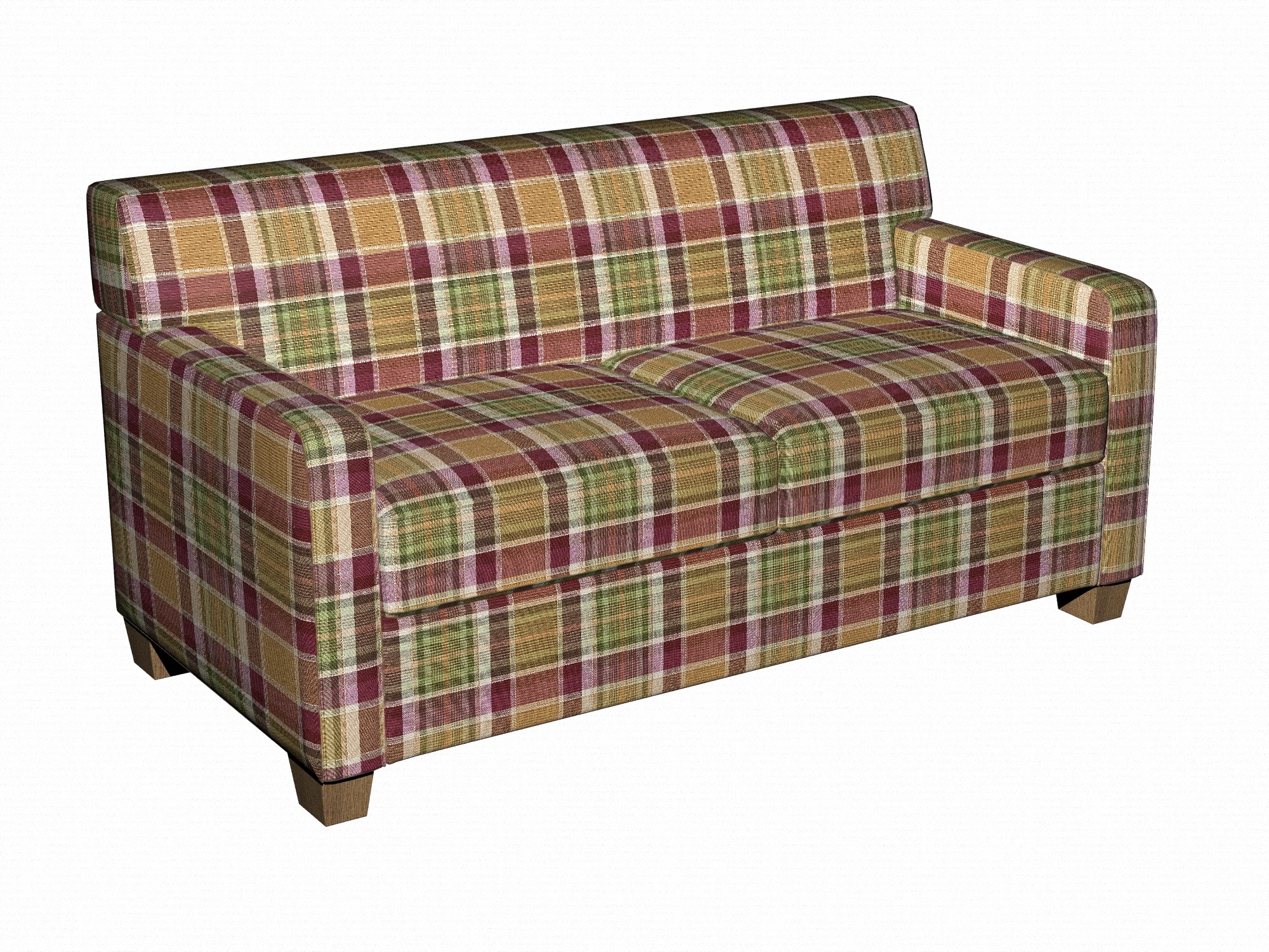 Burgundy And Green Country Plaid Upholstery Fabric By The Yard