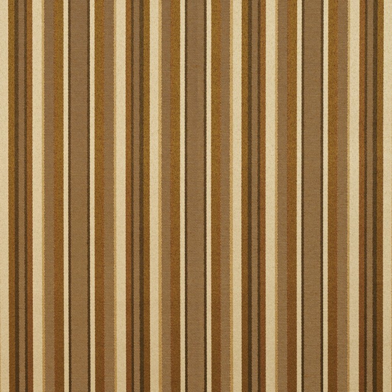 Gold And Brown Shiny Thin Striped Silk Look Upholstery Fabric By The Yard