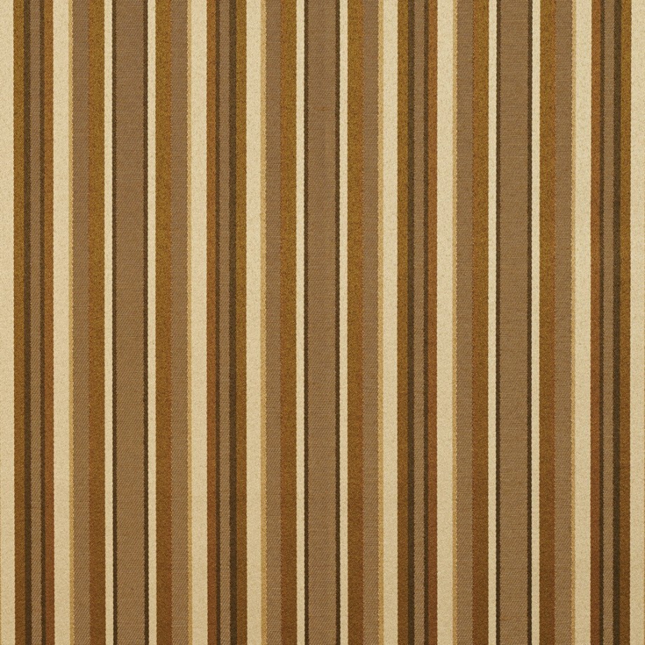 Gold And Brown Shiny Thin Striped Silk Look Upholstery Fabric By The Yard