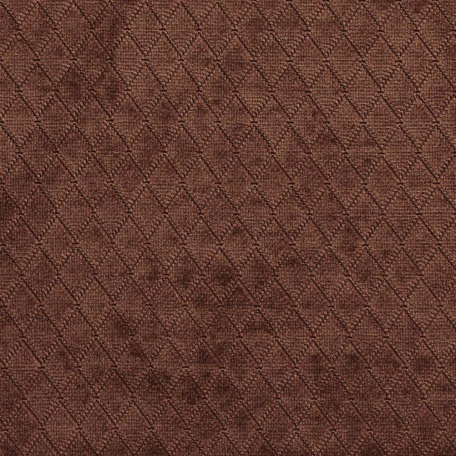 A913 Chocolate Brown Diamond Stitched Velvet Upholstery Fabric