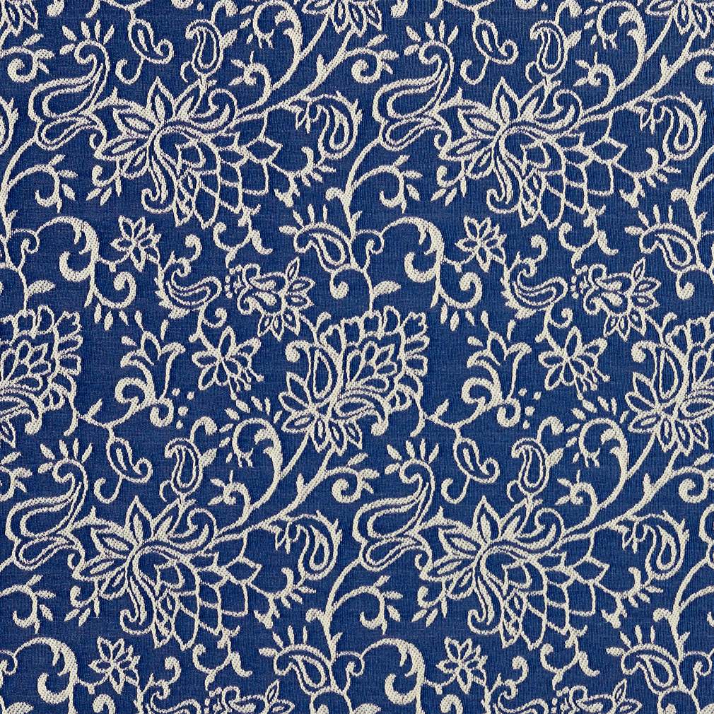 Navy Bouquet Blue Floral Tapestry Upholstery Fabric by The Yard