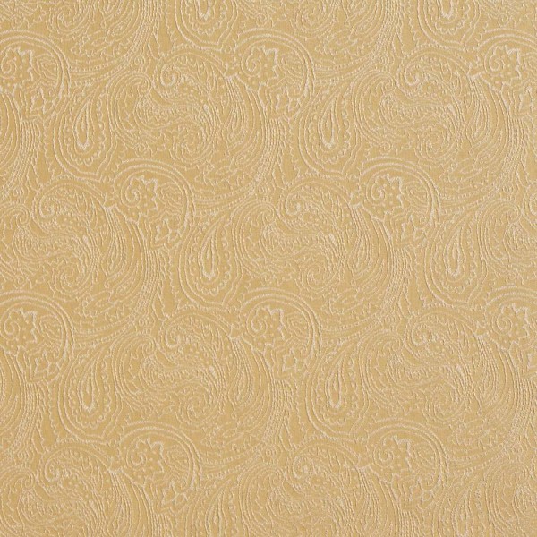 Gold, Traditional Paisley Jacquard Woven Upholstery Fabric By The Yard