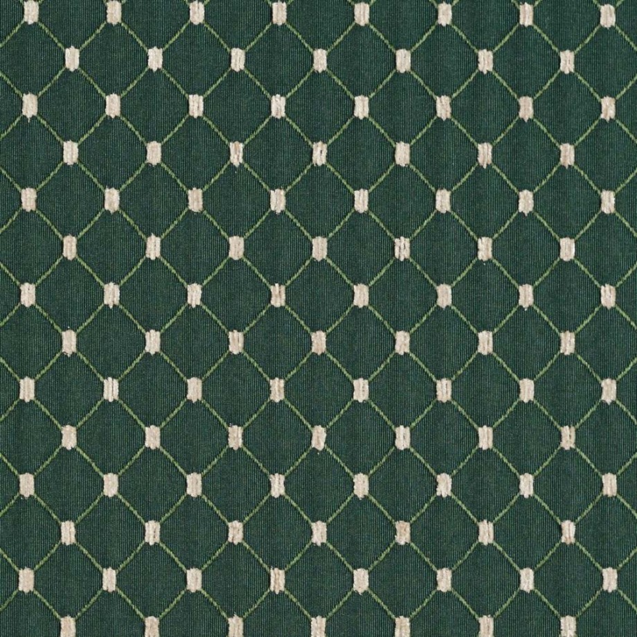 Green, Diamond Jacquard Woven Upholstery Fabric By The Yard