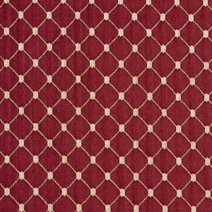 Red, Diamond Jacquard Woven Upholstery Fabric By The Yard