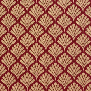 Red, Fan Jacquard Woven Upholstery Fabric By The Yard