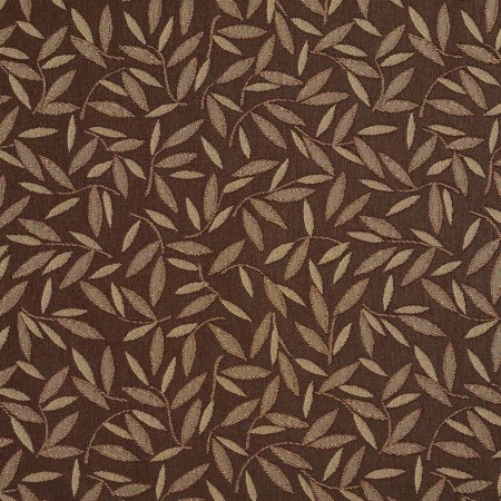 Brown Floral Leaf Contract Grade Upholstery Fabric By The Yard