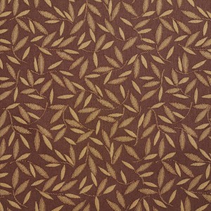 Brown And Gold Floral Leaf Contract Grade Upholstery Fabric By The Yard