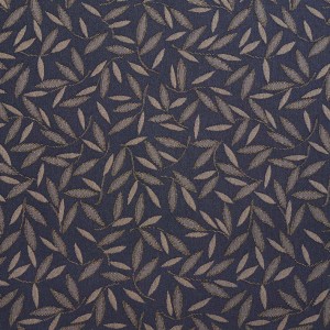 Navy Floral Leaf Contract Grade Upholstery Fabric By The Yard