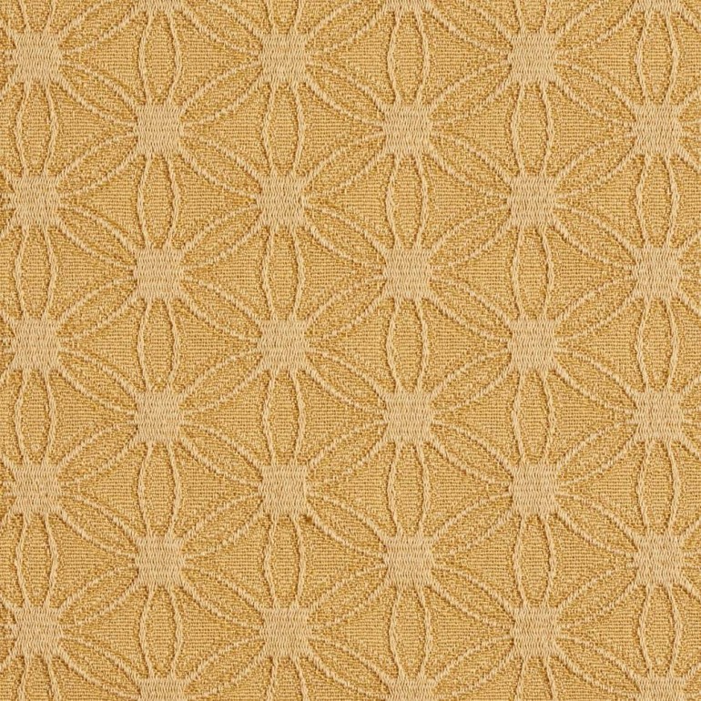 Gold, Flower Jacquard Woven Upholstery Grade Fabric By The Yard