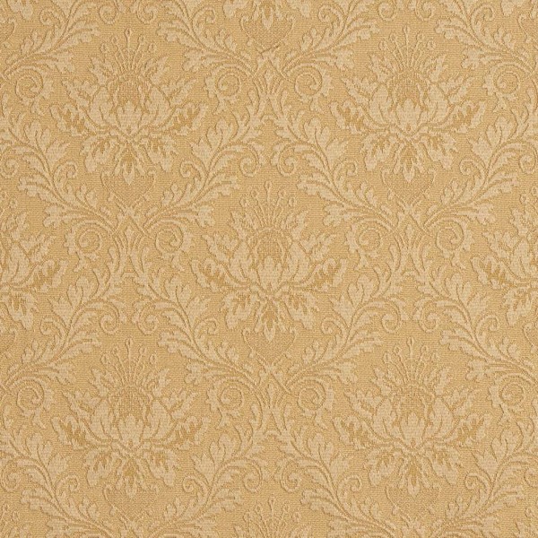 Gold, Flower Jacquard Woven Upholstery Grade Fabric By The Yard