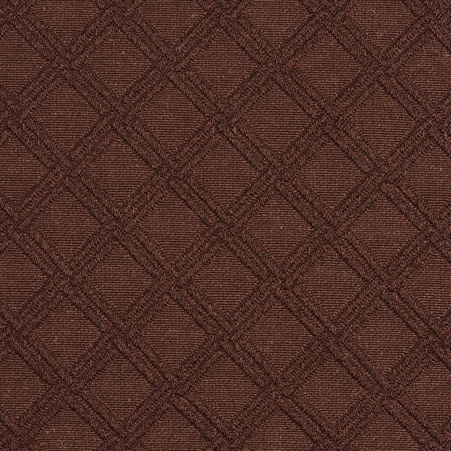 E552 Brown Diamond Jacquard Woven Upholstery Grade Fabric By The Yard