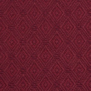 E568 Red, Diamond Jacquard Woven Upholstery Grade Fabric By The Yard