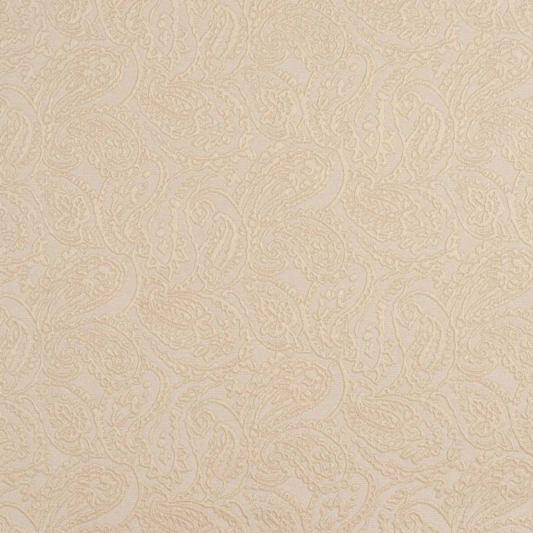 Off White, Paisley Jacquard Woven Upholstery Grade Fabric By The Yard