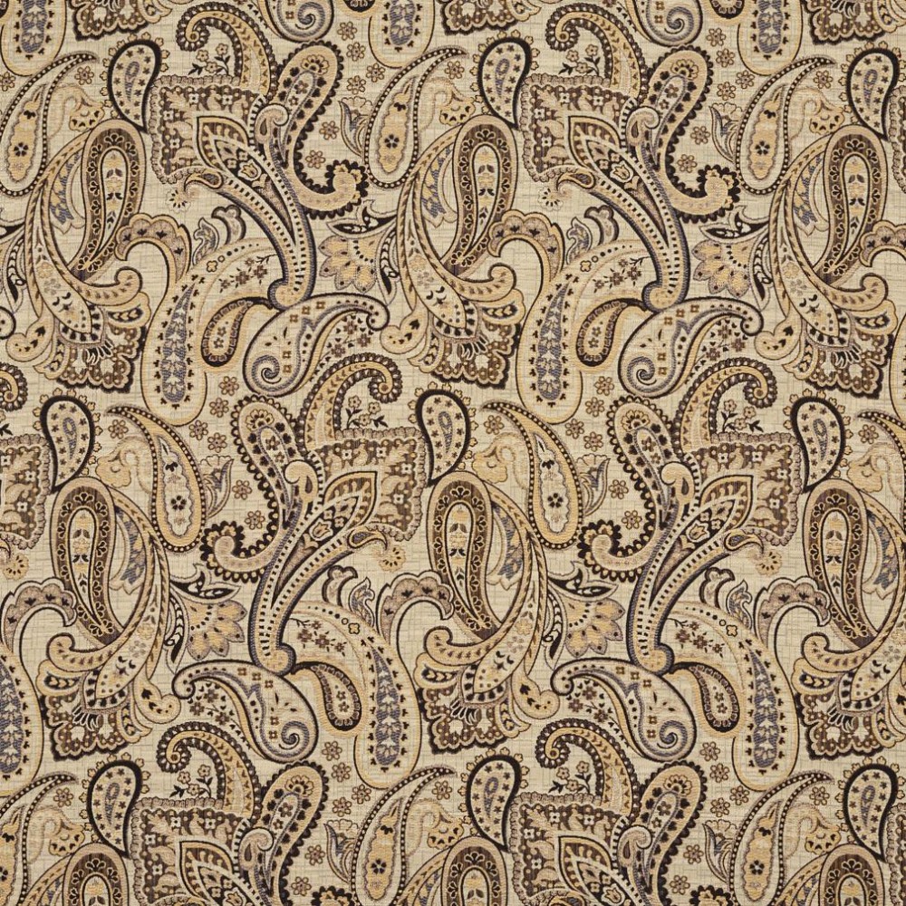 E711 Gold And Beige Woven Paisley Upholstery Fabric