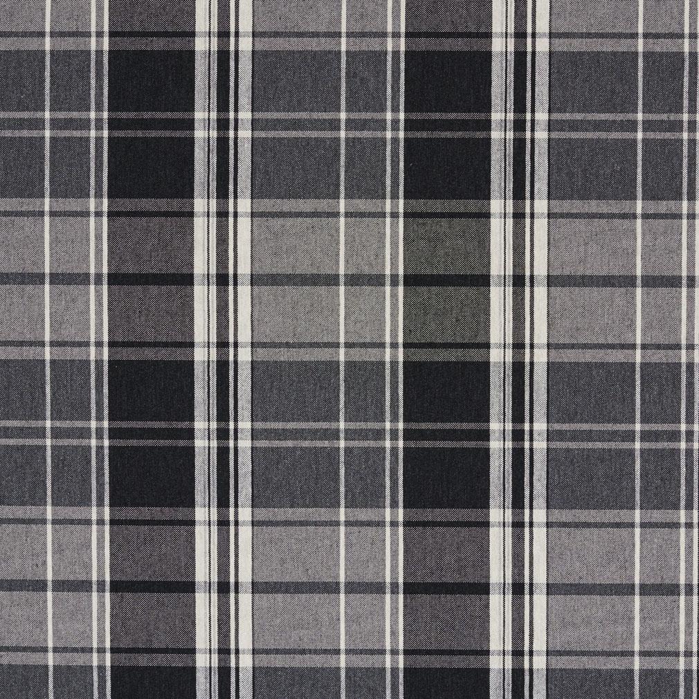 E805 Black, Grey And White Classic Plaid Jacquard Upholstery Fabric