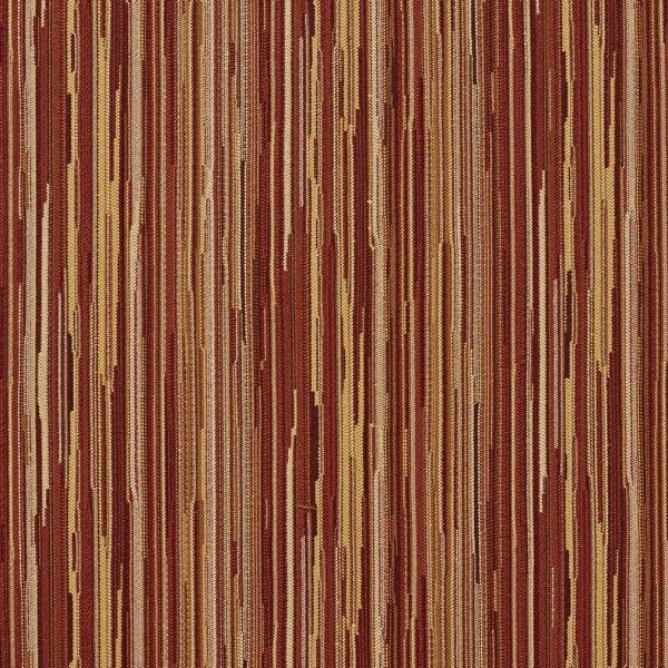 Orange, Brown And Ivory Abstract Striped Contract Upholstery Fabric By ...