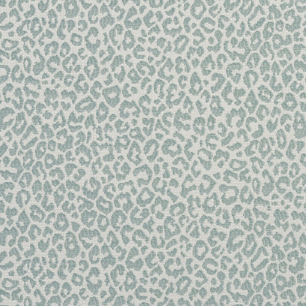 A595 Turquoise Leopard Woven Textured Upholstery Fabric
