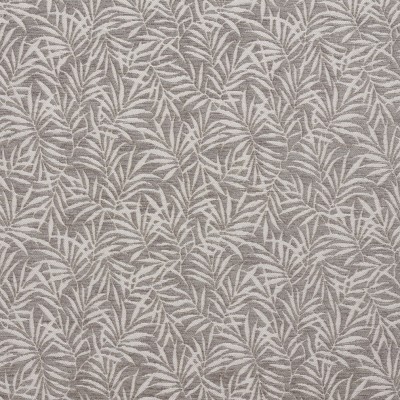 B08B0A Grey And Silver Woven Fern Leaves Chenille Upholstery Fabric