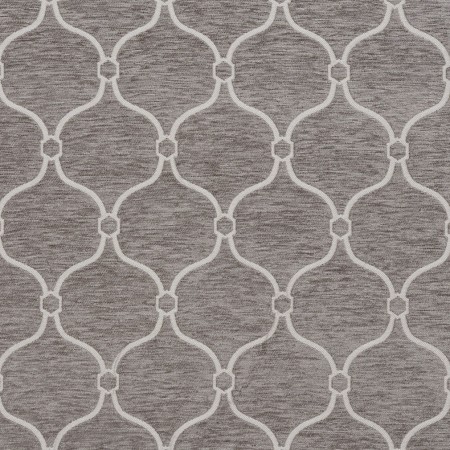 B0830A Grey And Silver Woven Trellis Chenille Upholstery Fabric